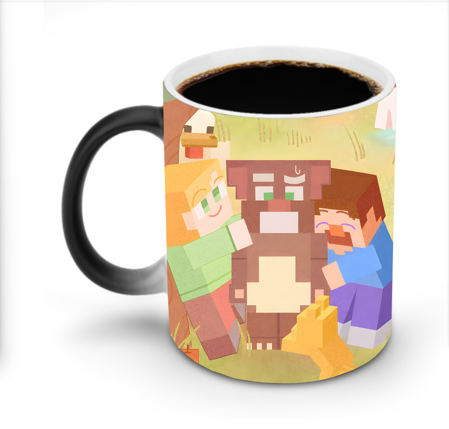 （画像用） マインクラフト ブロックの世界 Minecraft MC Block world 温度変色マグカップ