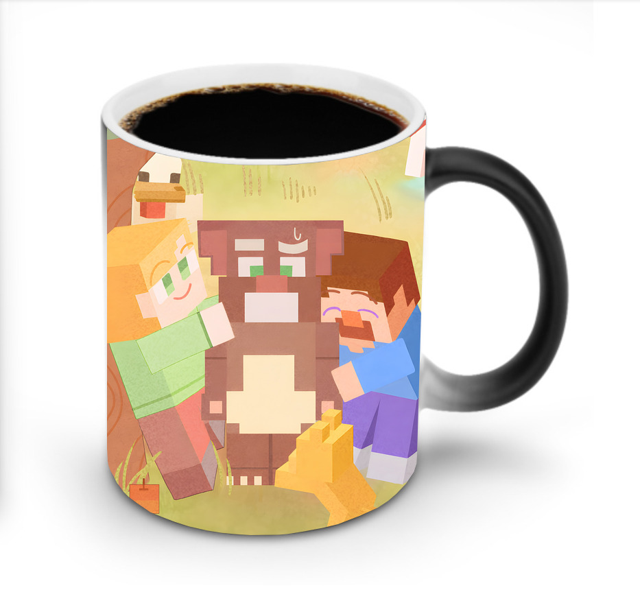 （画像用） マインクラフト ブロックの世界 Minecraft MC Block world 温度変色マグカップ