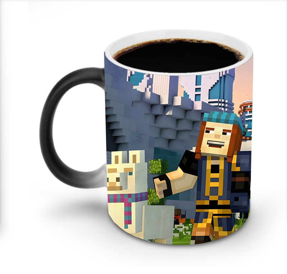 （画像用） マインクラフト ブロックの世界 Minecraft MC Block world 温度変色マグカップ