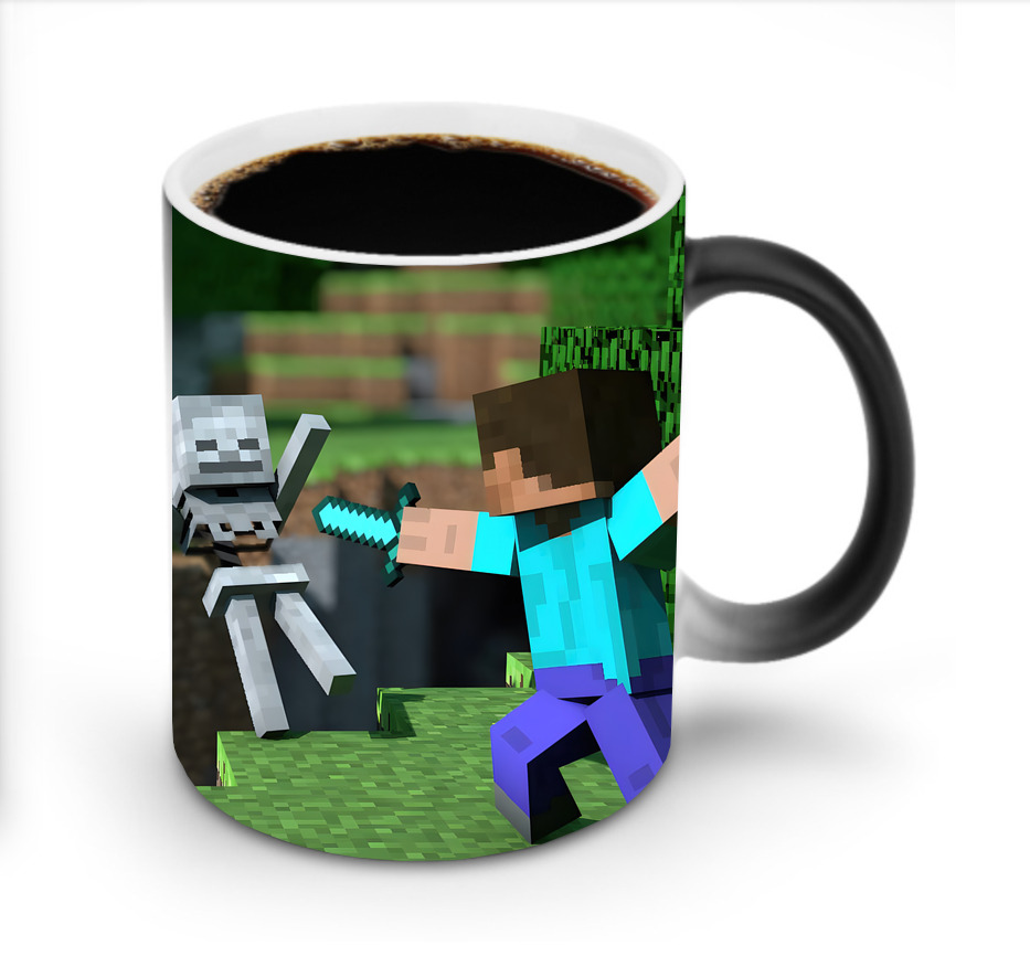 （画像用） マインクラフト ブロックの世界 Minecraft MC Block world 温度変色マグカップ