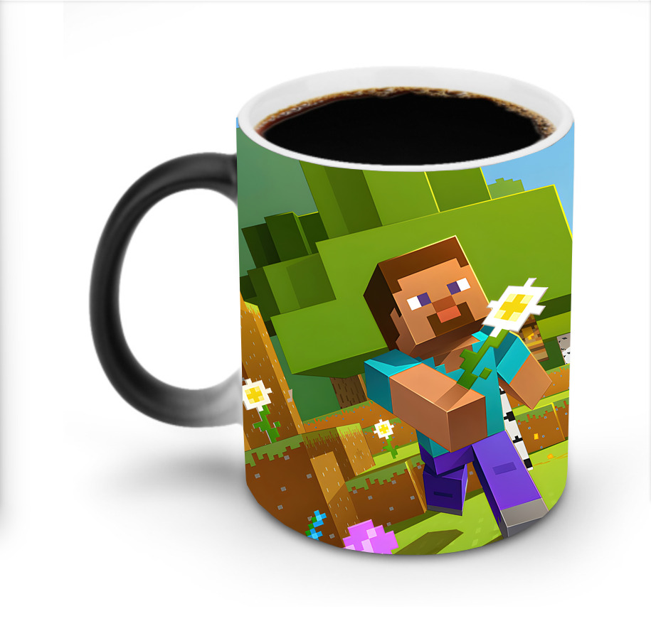 （画像用） マインクラフト ブロックの世界 Minecraft MC Block world 温度変色マグカップ