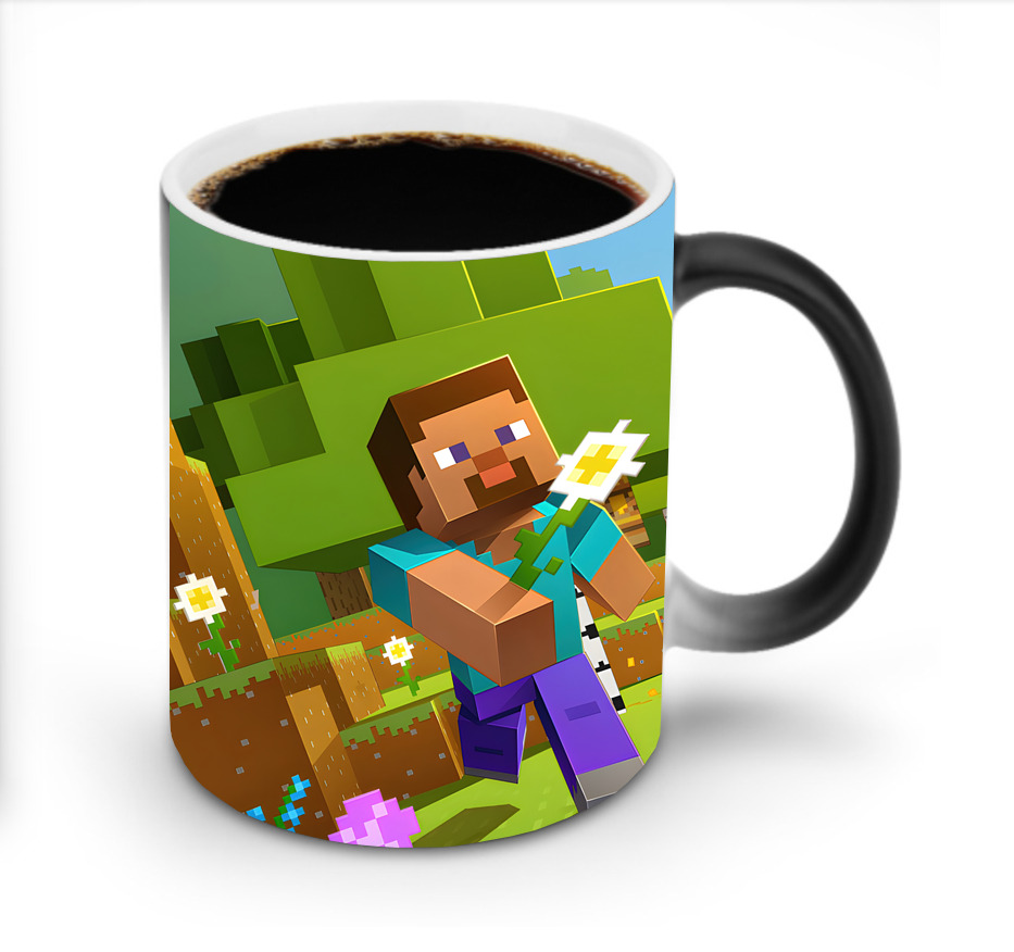 （画像用） マインクラフト ブロックの世界 Minecraft MC Block world 温度変色マグカップ