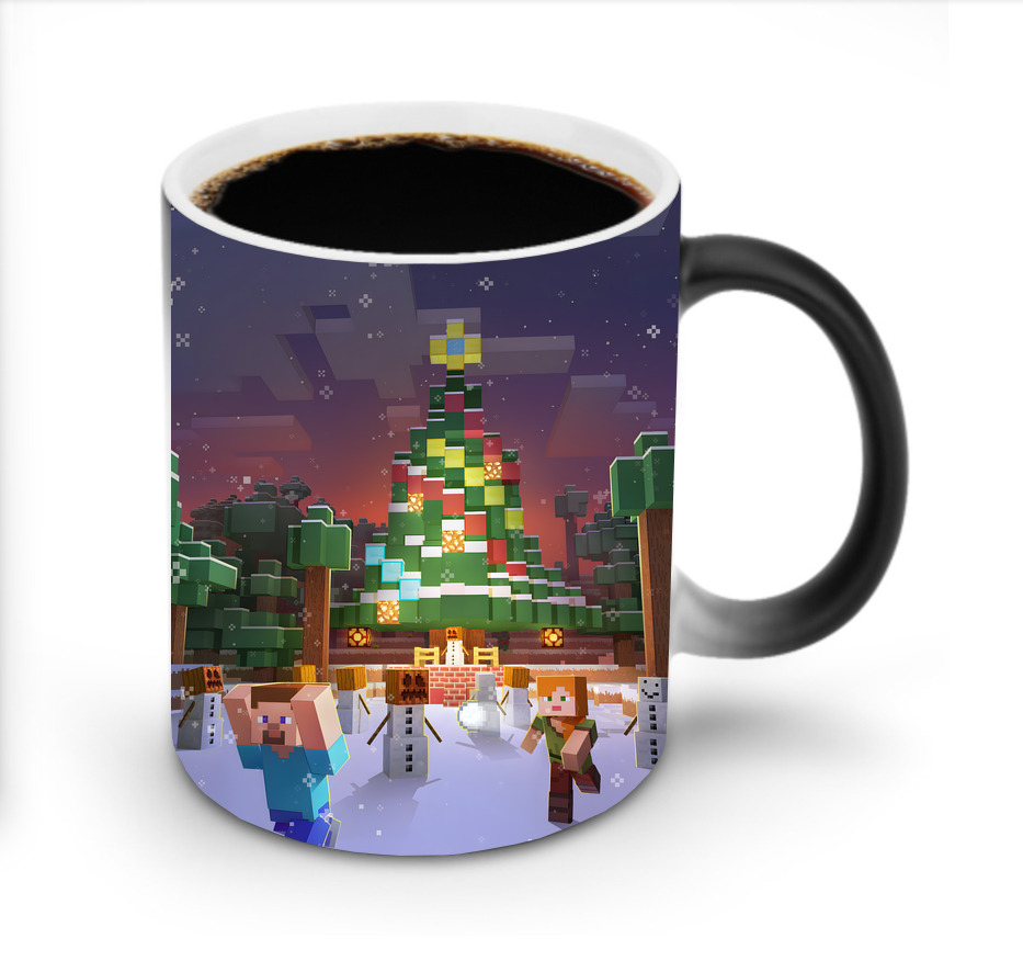 （画像用） マインクラフト ブロックの世界 Minecraft MC Block world 温度変色マグカップ