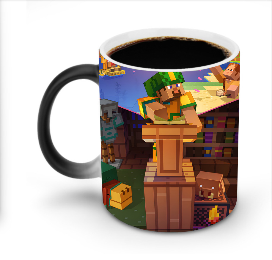 （画像用） マインクラフト ブロックの世界 Minecraft MC Block world 温度変色マグカップ