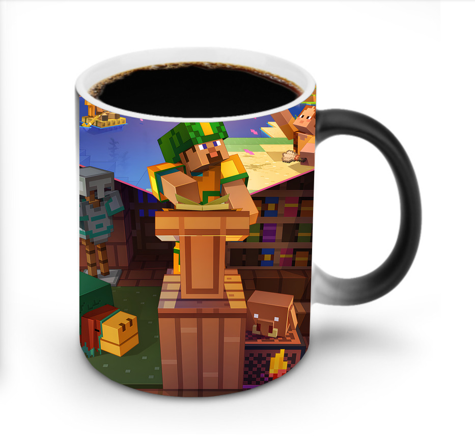 （画像用） マインクラフト ブロックの世界 Minecraft MC Block world 温度変色マグカップ