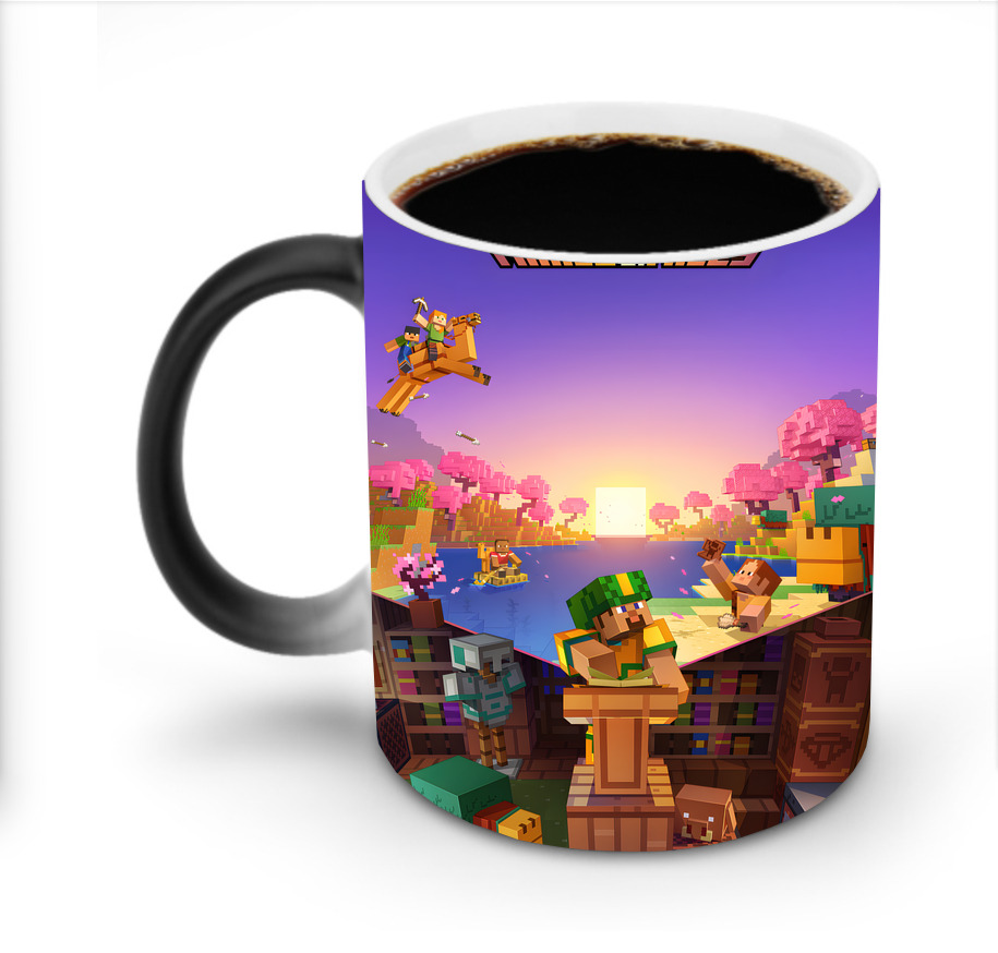 （画像用） マインクラフト ブロックの世界 Minecraft MC Block world 温度変色マグカップ