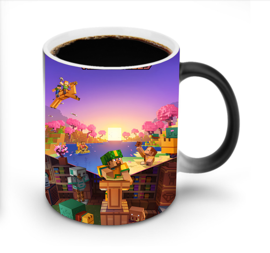 （画像用） マインクラフト ブロックの世界 Minecraft MC Block world 温度変色マグカップ