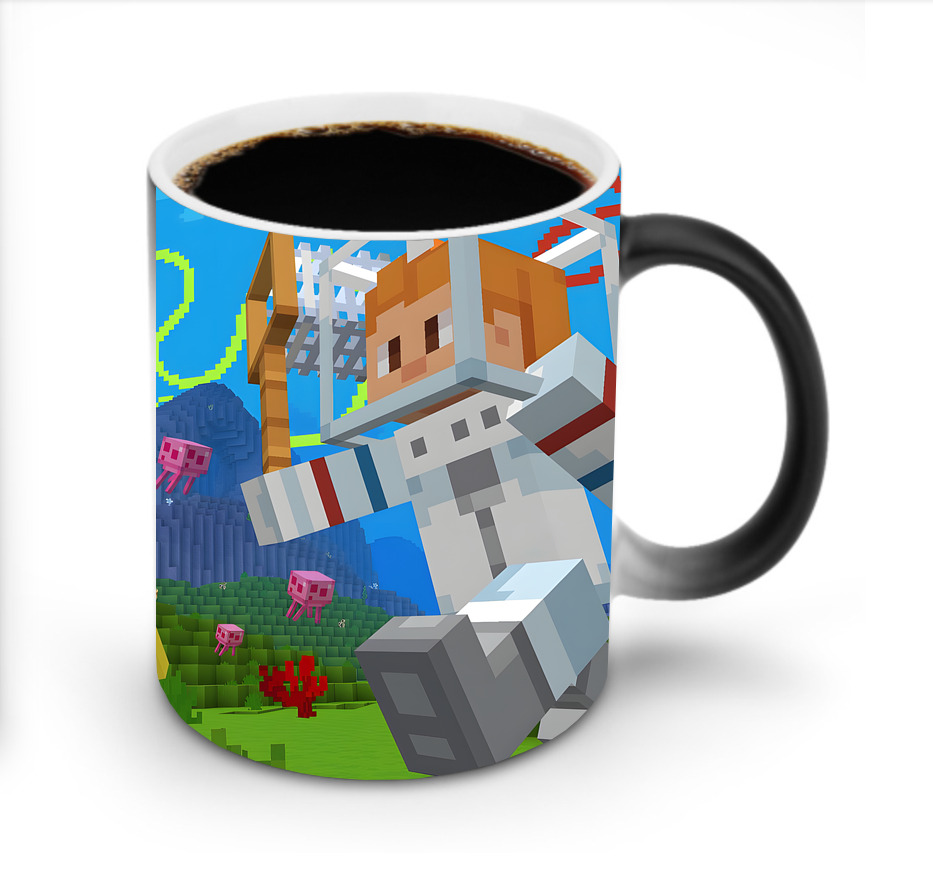 （画像用） マインクラフト ブロックの世界 Minecraft MC Block world 温度変色マグカップ