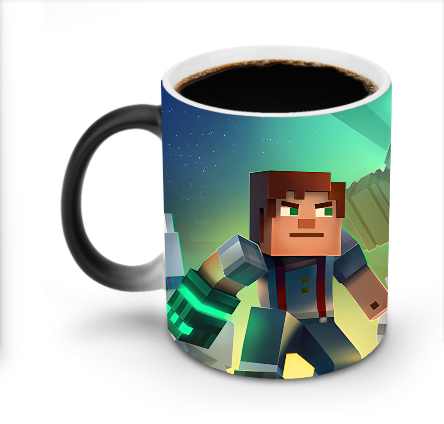 （画像用） マインクラフト ブロックの世界 Minecraft MC Block world 温度変色マグカップ