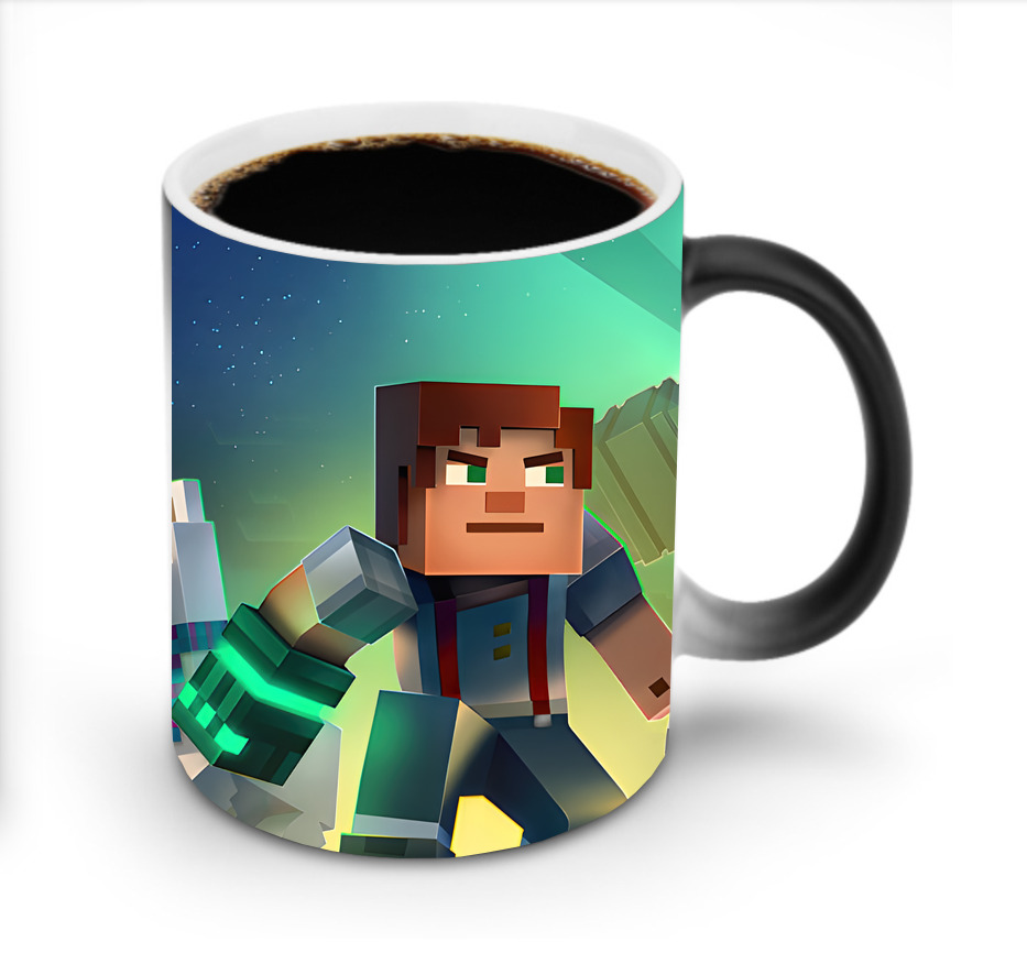 （画像用） マインクラフト ブロックの世界 Minecraft MC Block world 温度変色マグカップ