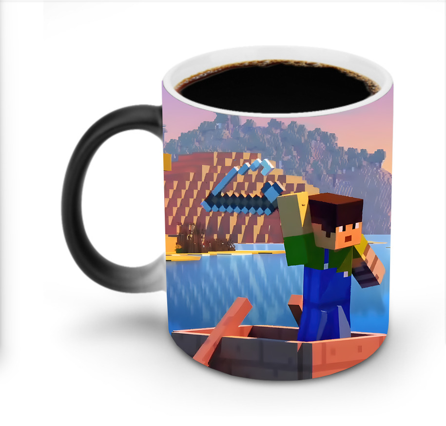 （画像用） マインクラフト ブロックの世界 Minecraft MC Block world 温度変色マグカップ