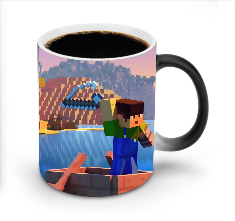 （画像用） マインクラフト ブロックの世界 Minecraft MC Block world 温度変色マグカップ