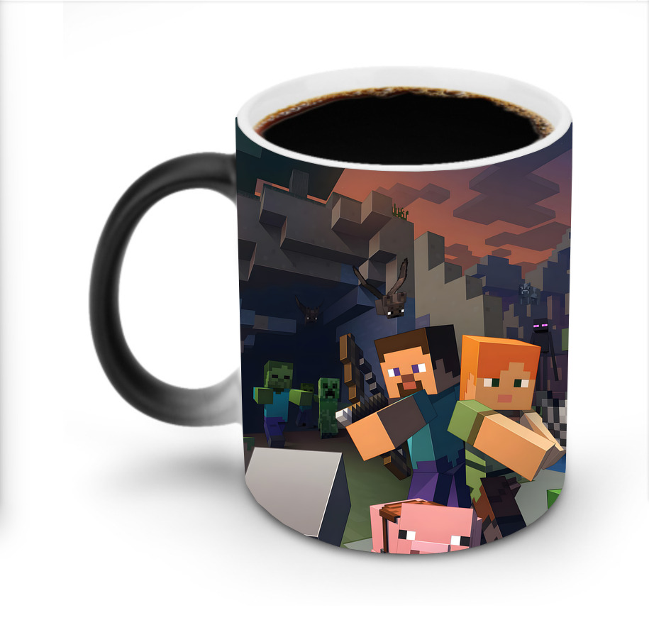 （画像用） マインクラフト ブロックの世界 Minecraft MC Block world 温度変色マグカップ