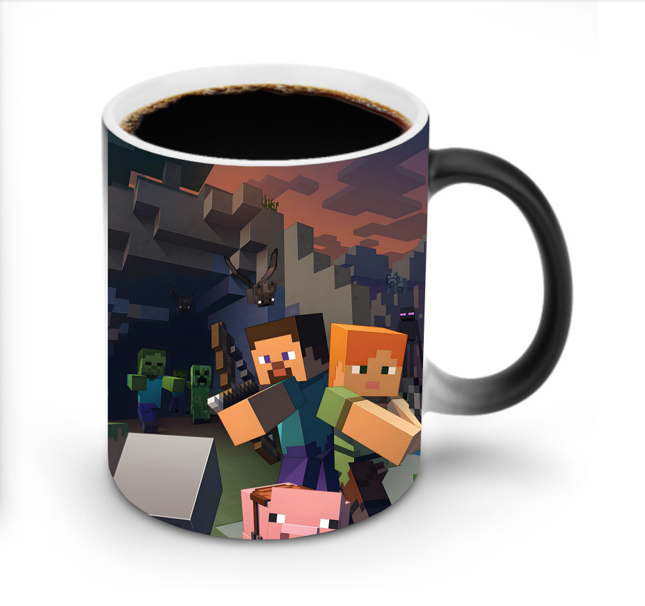 （画像用） マインクラフト ブロックの世界 Minecraft MC Block world 温度変色マグカップ