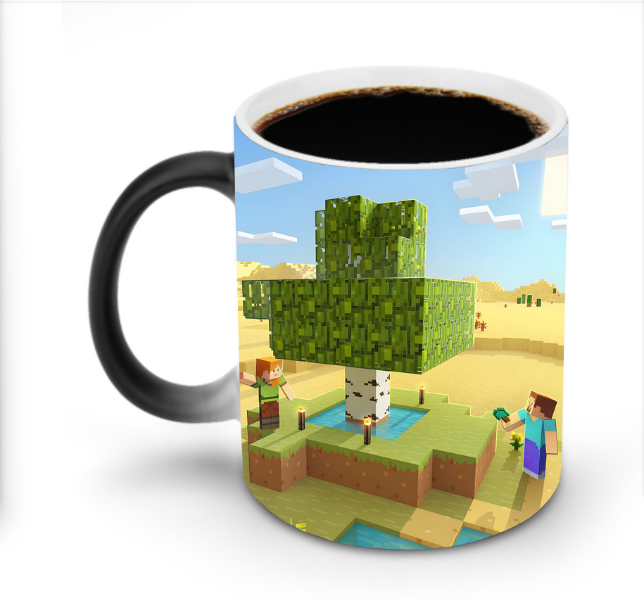 （画像用） マインクラフト ブロックの世界 Minecraft MC Block world 温度変色マグカップ
