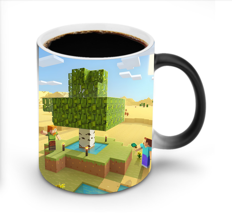 （画像用） マインクラフト ブロックの世界 Minecraft MC Block world 温度変色マグカップ