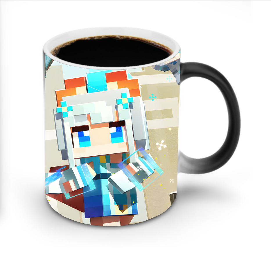 （画像用） マインクラフト ブロックの世界 Minecraft MC Block world 温度変色マグカップ