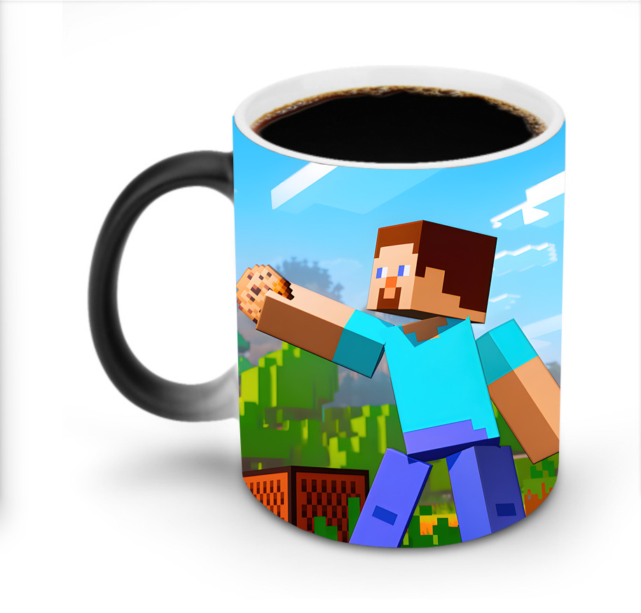 （画像用） マインクラフト ブロックの世界 Minecraft MC Block world 温度変色マグカップ