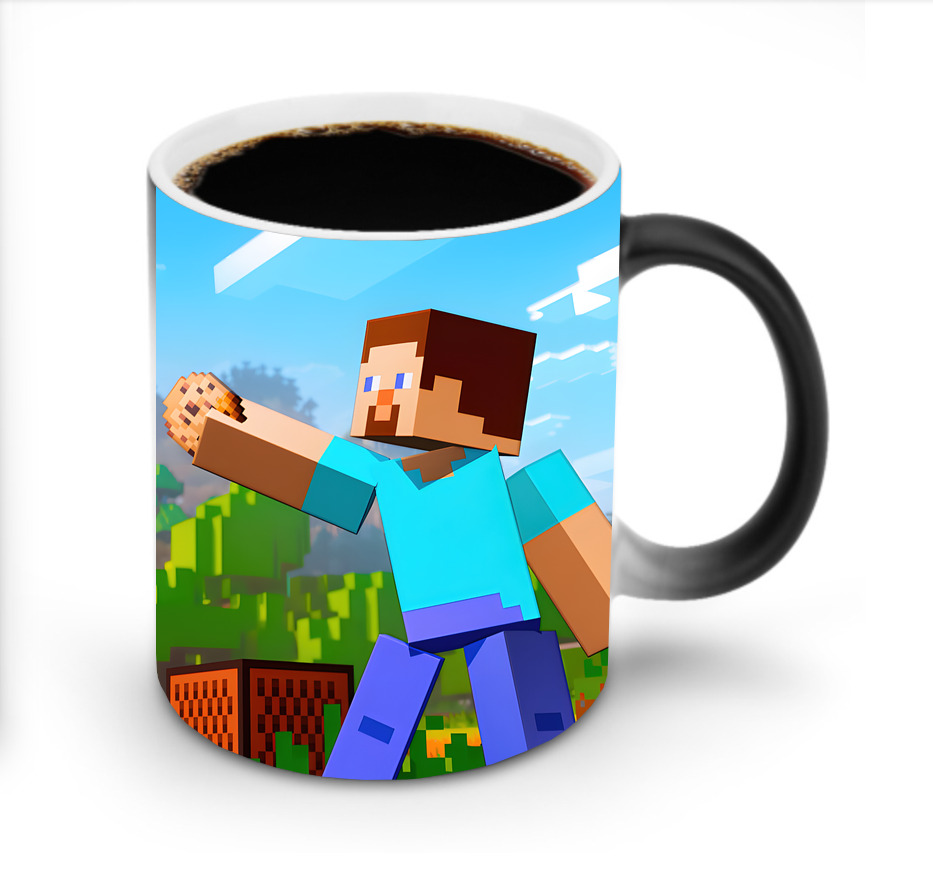 （画像用） マインクラフト ブロックの世界 Minecraft MC Block world 温度変色マグカップ
