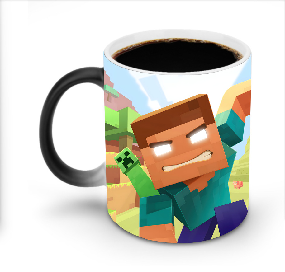 （画像用） マインクラフト ブロックの世界 Minecraft MC Block world 温度変色マグカップ