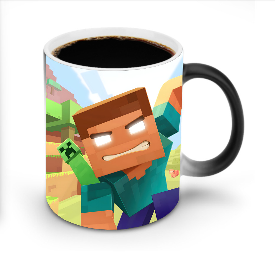 （画像用） マインクラフト ブロックの世界 Minecraft MC Block world 温度変色マグカップ