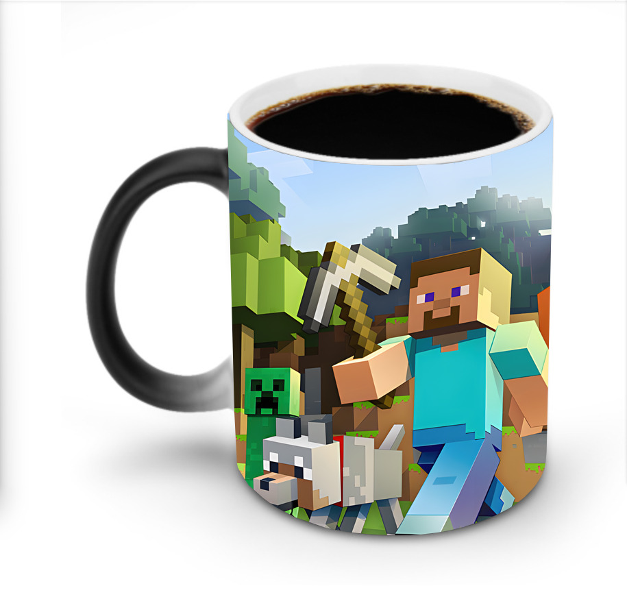 （画像用） マインクラフト ブロックの世界 Minecraft MC Block world 温度変色マグカップ