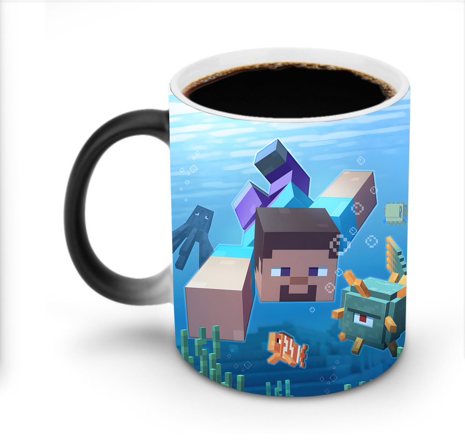 （画像用） マインクラフト ブロックの世界 Minecraft MC Block world 温度変色マグカップ
