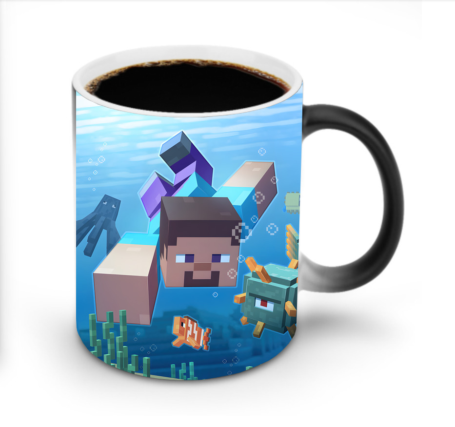 （画像用） マインクラフト ブロックの世界 Minecraft MC Block world 温度変色マグカップ