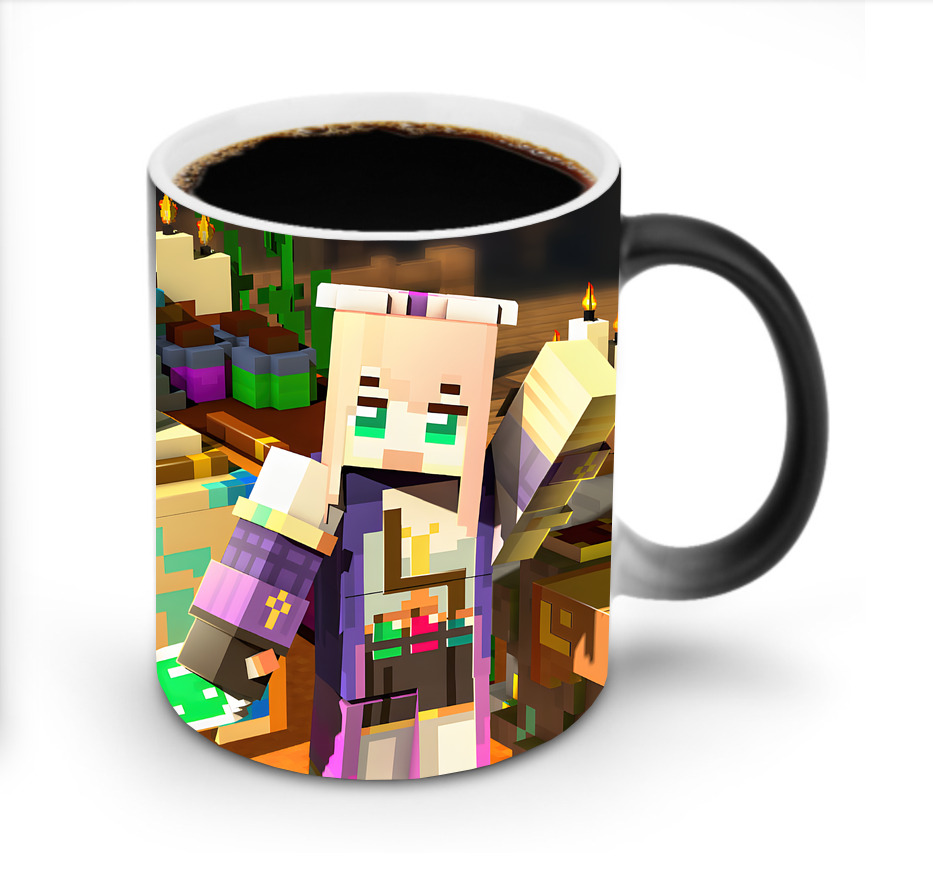 （画像用） マインクラフト ブロックの世界 Minecraft MC Block world 温度変色マグカップ