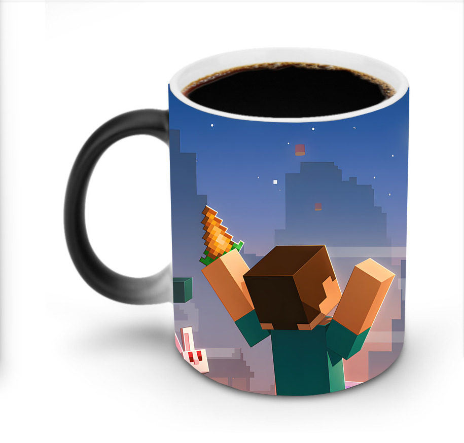 （画像用） マインクラフト ブロックの世界 Minecraft MC Block world 温度変色マグカップ