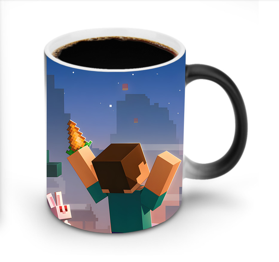 （画像用） マインクラフト ブロックの世界 Minecraft MC Block world 温度変色マグカップ