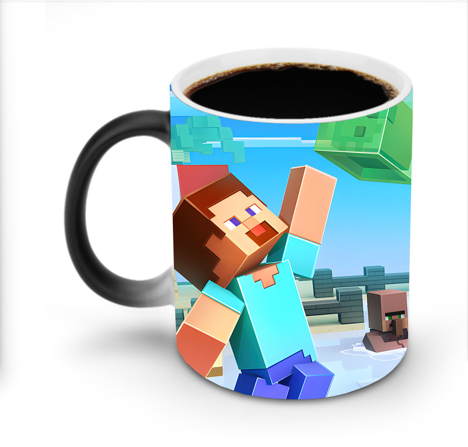 （画像用） マインクラフト ブロックの世界 Minecraft MC Block world 温度変色マグカップ