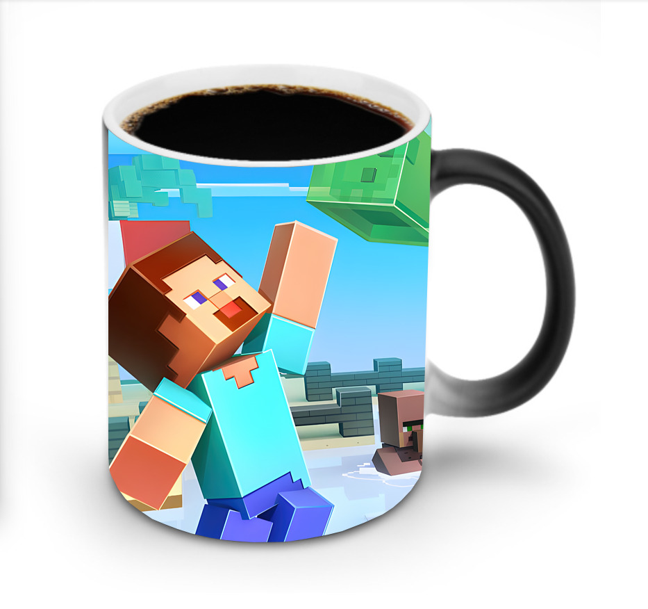 （画像用） マインクラフト ブロックの世界 Minecraft MC Block world 温度変色マグカップ