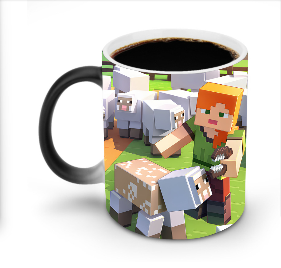 （画像用） マインクラフト ブロックの世界 Minecraft MC Block world 温度変色マグカップ