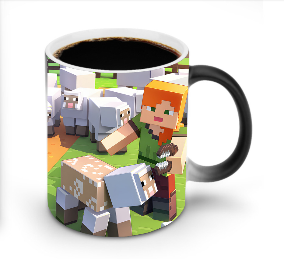（画像用） マインクラフト ブロックの世界 Minecraft MC Block world 温度変色マグカップ