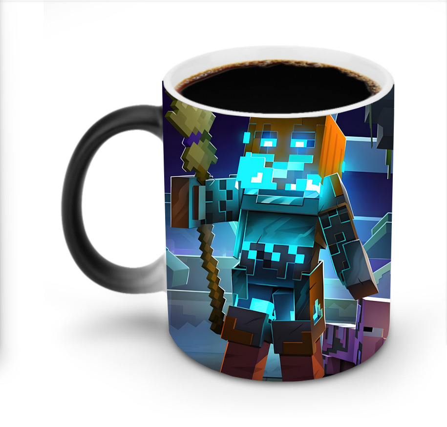 （画像用） マインクラフト ブロックの世界 Minecraft MC Block world 温度変色マグカップ