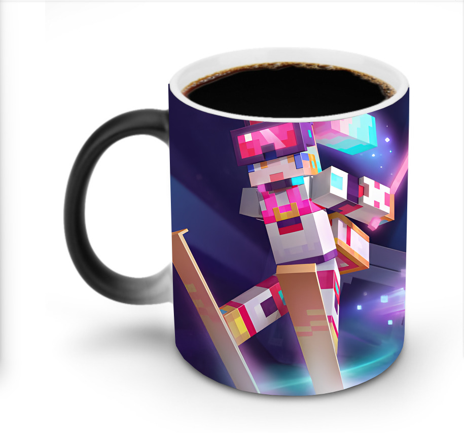 （画像用） マインクラフト ブロックの世界 Minecraft MC Block world 温度変色マグカップ