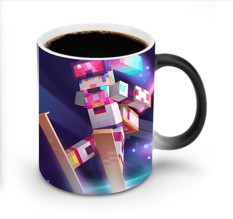（画像用） マインクラフト ブロックの世界 Minecraft MC Block world 温度変色マグカップ