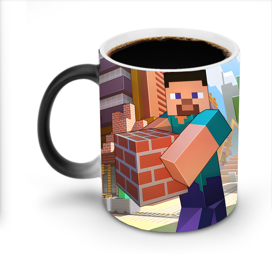 （画像用） マインクラフト ブロックの世界 Minecraft MC Block world 温度変色マグカップ