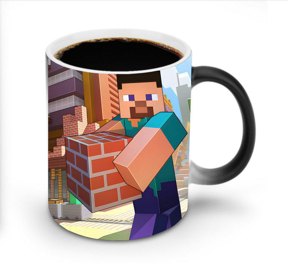 （画像用） マインクラフト ブロックの世界 Minecraft MC Block world 温度変色マグカップ