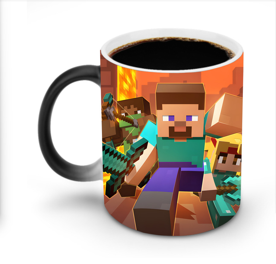 （画像用） マインクラフト ブロックの世界 Minecraft MC Block world 温度変色マグカップ