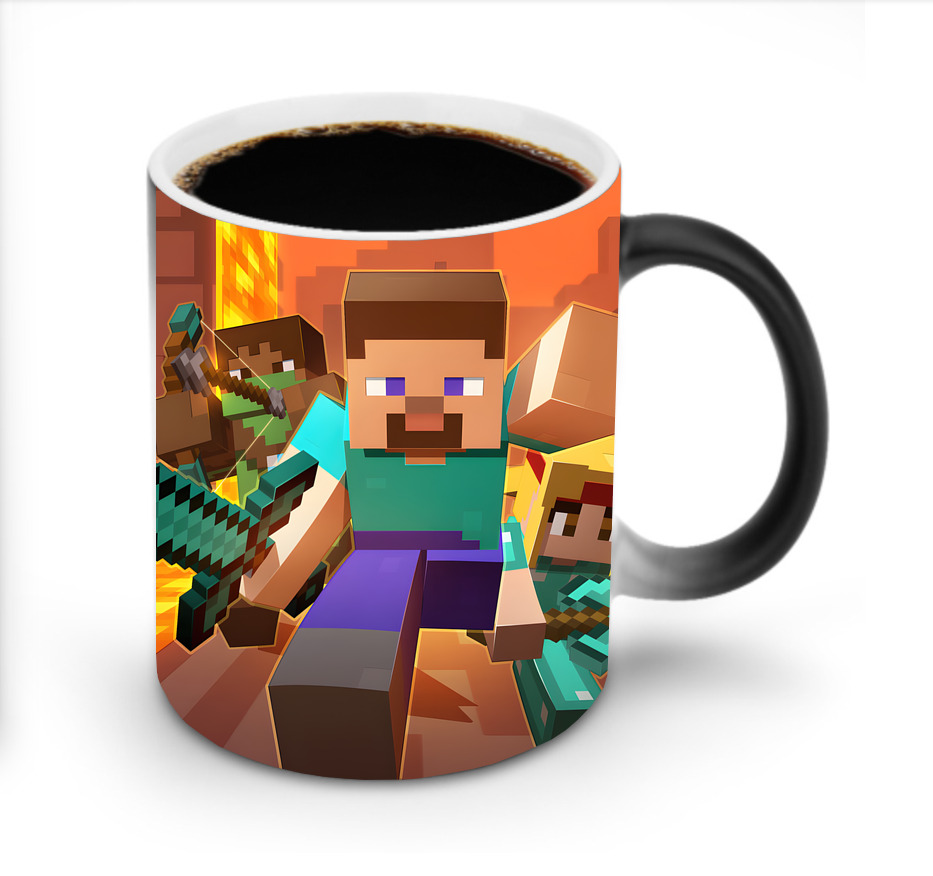 （画像用） マインクラフト ブロックの世界 Minecraft MC Block world 温度変色マグカップ