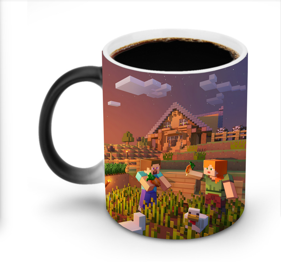 （画像用） マインクラフト ブロックの世界 Minecraft MC Block world 温度変色マグカップ