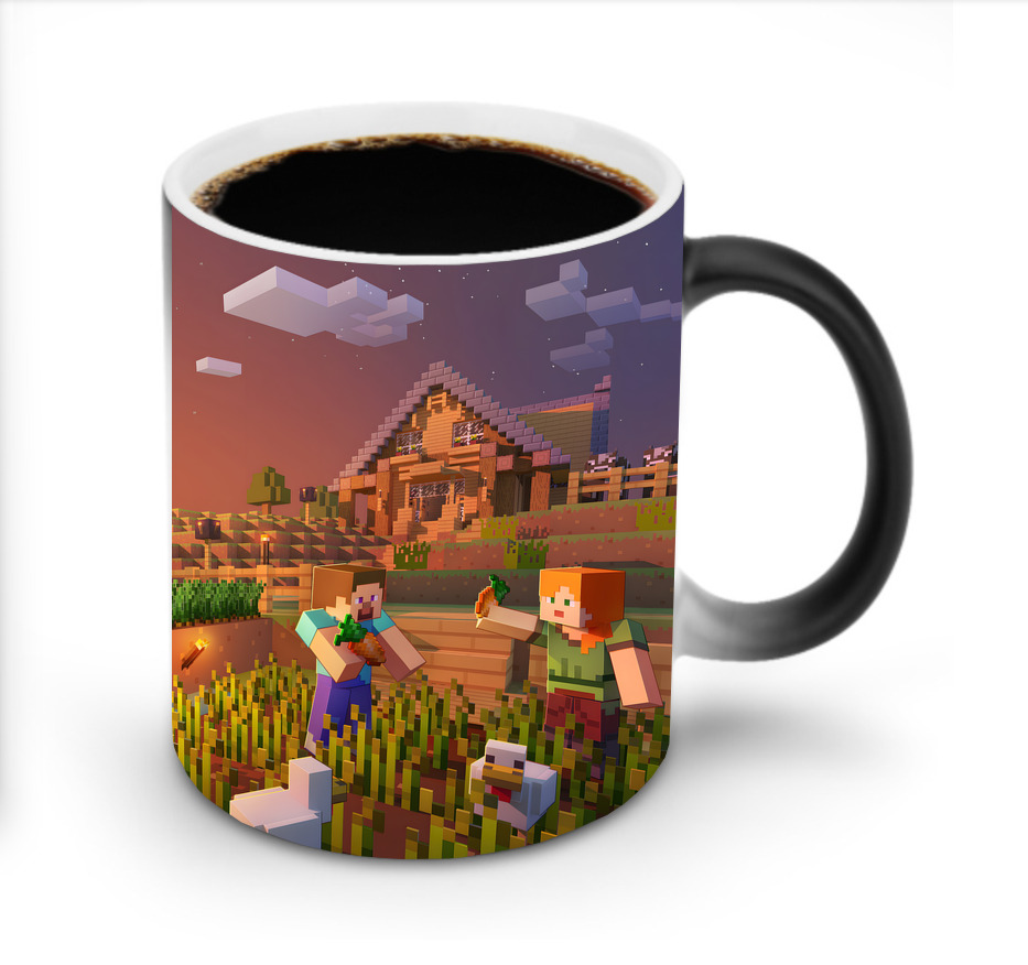 （画像用） マインクラフト ブロックの世界 Minecraft MC Block world 温度変色マグカップ