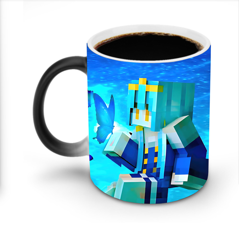 （画像用） マインクラフト ブロックの世界 Minecraft MC Block world 温度変色マグカップ