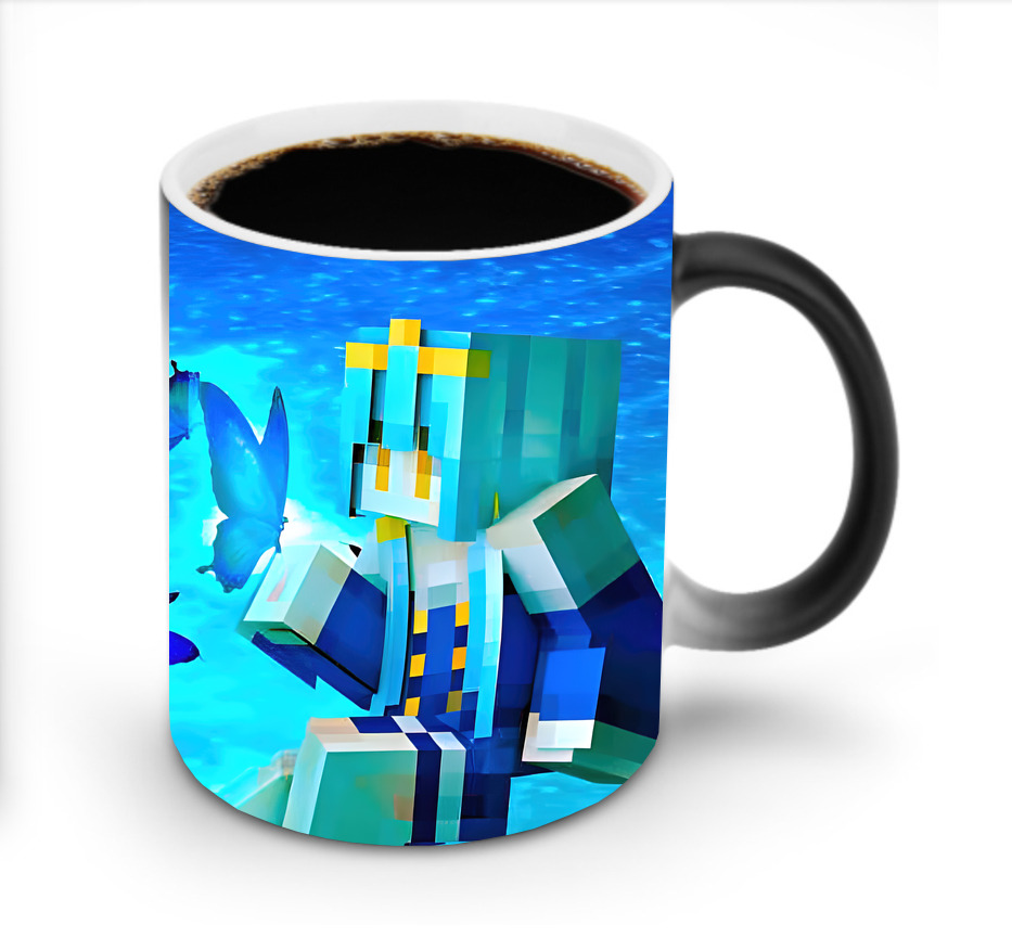（画像用） マインクラフト ブロックの世界 Minecraft MC Block world 温度変色マグカップ