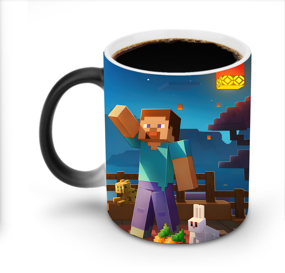 （画像用） マインクラフト ブロックの世界 Minecraft MC Block world 温度変色マグカップ