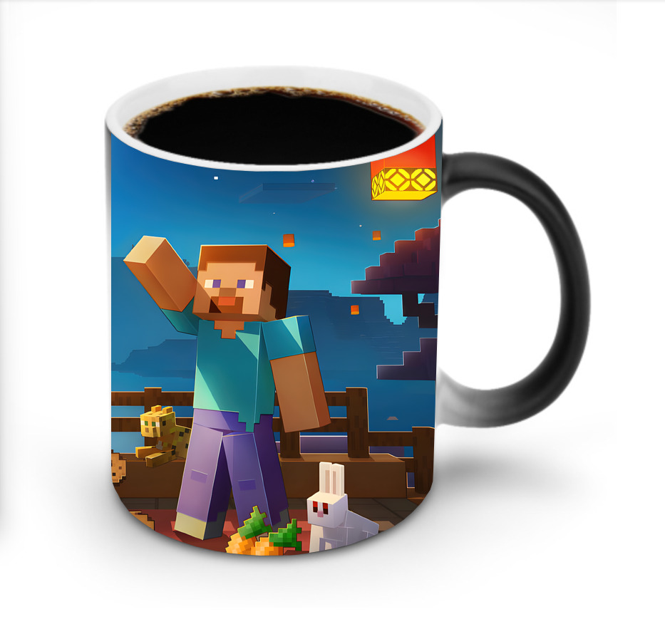 （画像用） マインクラフト ブロックの世界 Minecraft MC Block world 温度変色マグカップ