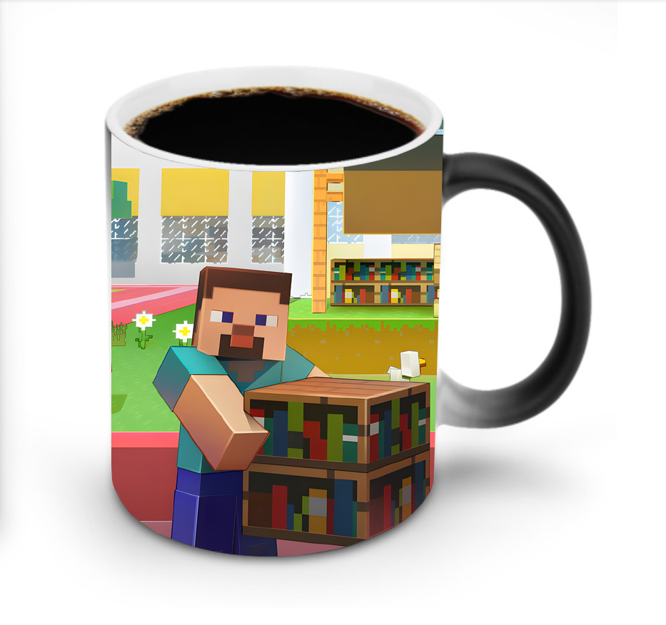 （画像用） マインクラフト ブロックの世界 Minecraft MC Block world 温度変色マグカップ