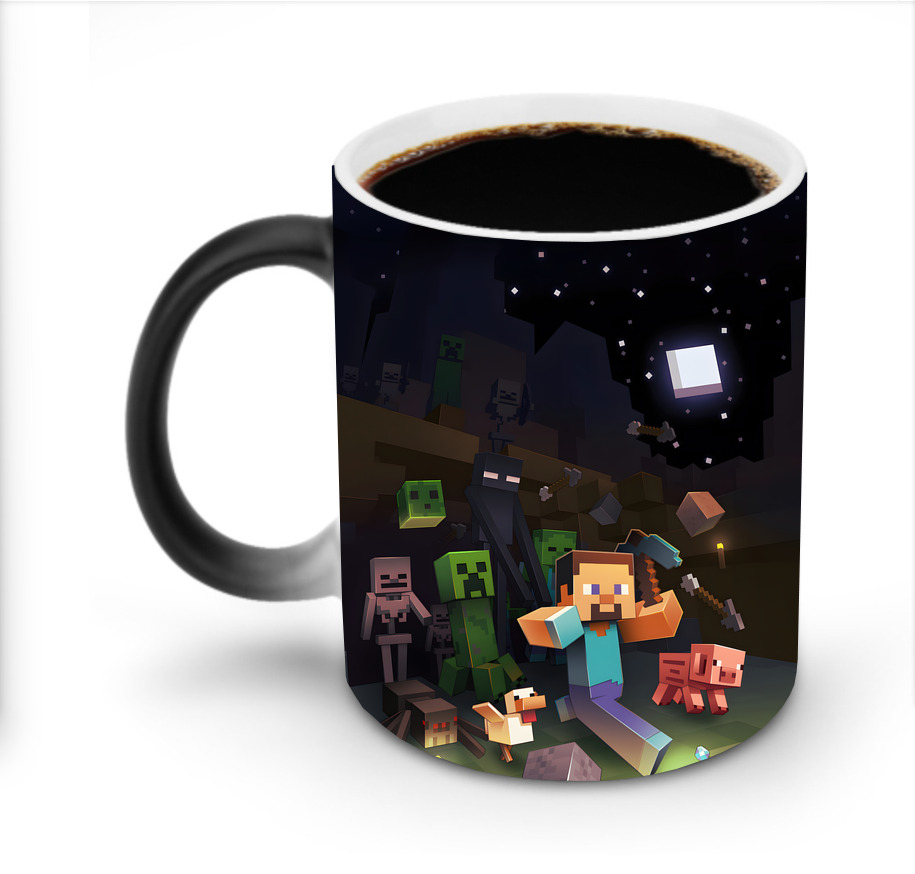 （画像用） マインクラフト ブロックの世界 Minecraft MC Block world 温度変色マグカップ